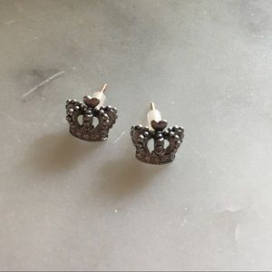 Juicy Couture Silver Crown crystal Stud Earrings